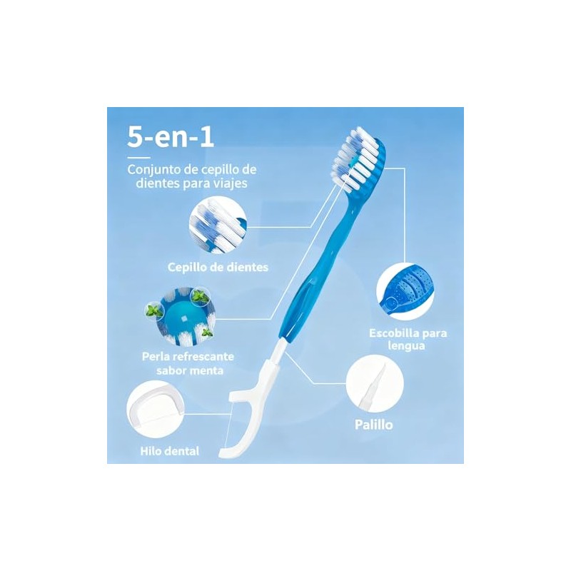 30 Cepillos de Dientes Viaje Desechables Envueltos Individualmente, Mini Cepillo