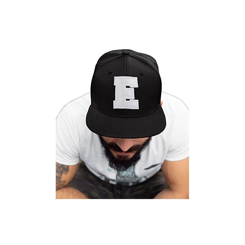 4sold ABC Letter Snapback Cap in Black/White with Letters A