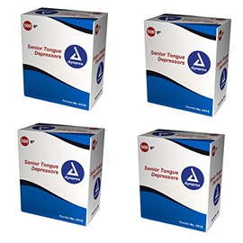 Dynarex IGLNpc Tongue Depressor, Senior, 6 Inches, Non-Sterile, 500 Count (4 Pack)