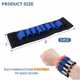 Phlebotomy Tube Holder Wristband with 8 Collection Tubes, Nurses Draw Practice Accessories, 5 Pcs