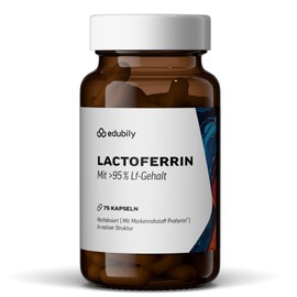 edubily Lactoferrin - Lactoferrin Capsules as High-Quality Iron-binding Protein - with Proferrin Brand Raw Material (>95% Lactoferrin), 300 mg per Capsule - 1 Capsule Daily (75 Capsules, Lactose-Free)