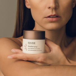 Laboratorios Babé - Multi Reparadora | HealthyAging+ | Crema Facial Hidratante De Noche Renovadora 50 ml | Nutritiva | Regeneradora | Aspecto Joven | Colágeno | Piel Sensitive | Antiarrugas