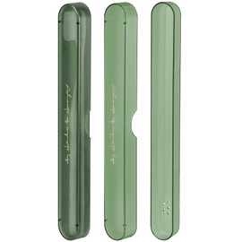 Yeeco Travel Toothbrush Case, Frosted Green Portable Toothbrush Cover 2 pack, Plastic Tooth Brushing Holder, Toothbrush Storage for Home Bathroom School Camping Travelling, 8.19×0.98×0.59 Inches