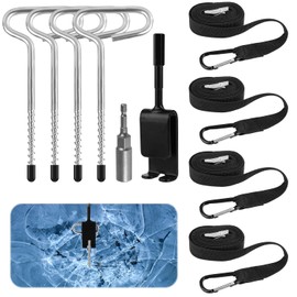 10pcs Ice Anchor Tool, Universal Ice Anchor Drill Adapter Kit Ice House Anchors Ice Anchor Adapter Ice Shanty Anchors Ice House Anchor Drill Adapter for Setting Up Ice Fishing Equipment Shelter Tent