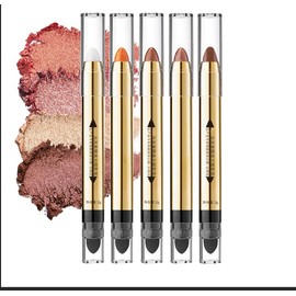 5 Pack Highlight Eye Shadow Pencil, Multipurpose, 2-in-1 Double Head, Eyeshadow, Eye Makeup Stick, Double End, Eye Shadow, Stick, Highlighter, Shad, Long Keep, No Bleeding, Uniform Coloring