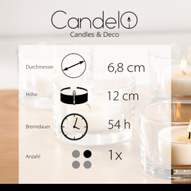 Candelo Hochwertige Kerze Weihnachten Ambiente Rustik - Creme - Rustic Stumpenkerze 12cm lange Brenndauer ca. 54 Std Weihnachtskerzen Adventskranz