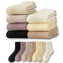 KANAV 7 Pairs Warm Winter Socks for Women Thick Thermal Boot Socks Comfy Slouchy Fuzzy Slipper Socks Cozy Chunky Ankle Socks