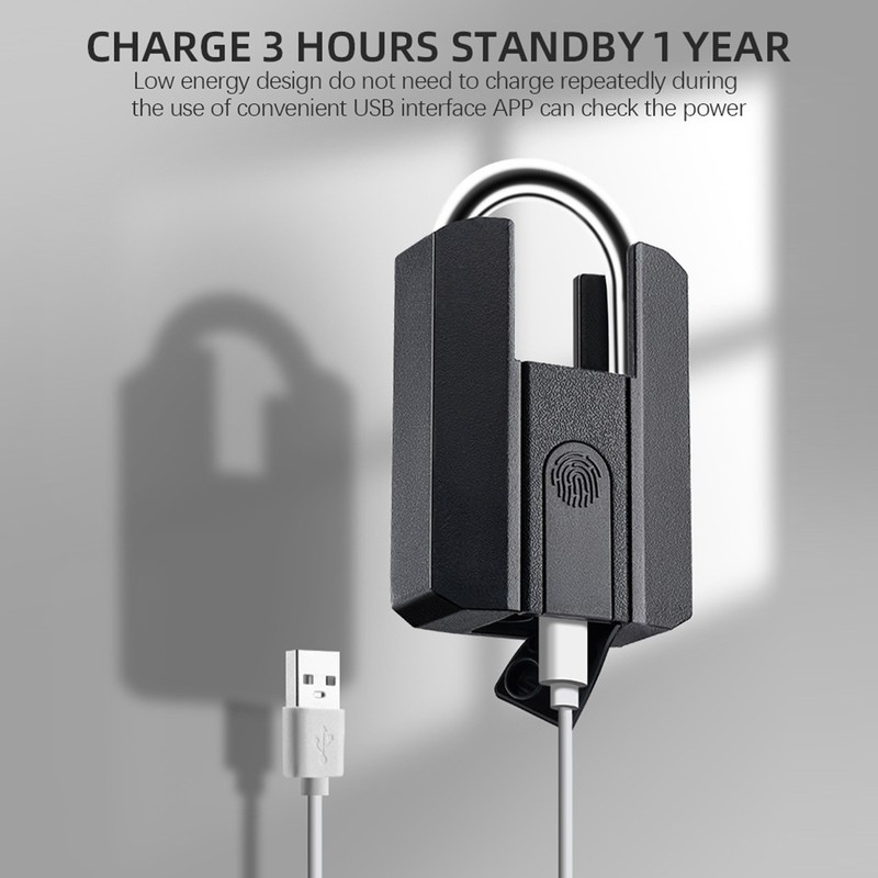 Fingerprint Padlock IP67 Water Resistant APP Control Smart Pad Lock