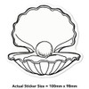 Medium 100mm 'Pearl Inside a Shell' Permanent Sticker Decal for
