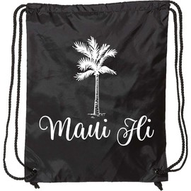 inktastic Maui Hawaii Tropical Vacation Travel Drawstring Bag Black 31d1a