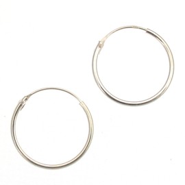 Touch Jewellery 925 Sterling Silver 16mm Plain Hoop Earrings