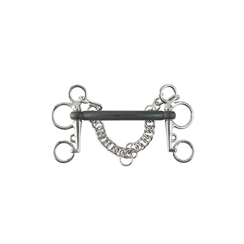 HORZE Mullen Mouth Pelham Rubber Bit - US 5 in,