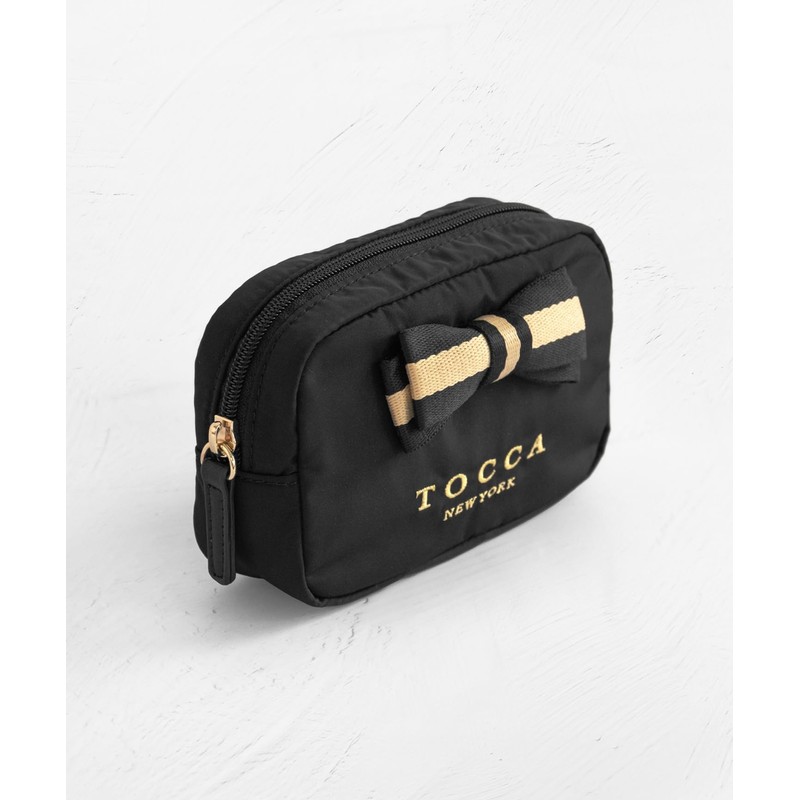 [TOCCA]【WEB限定】BICOLOR RIBBON POUCH ポーチ (ブラック)