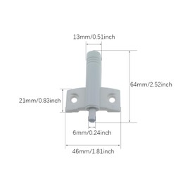 RLECS 6PCS Cabinet Buffer Dampers Soft Close Door Limit Plastic Tip Silent Drawer Wardrobe Collision Avoidance Cushion Pad Length 64mm/2.52inch