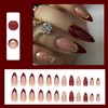 Pack of 24 False Nails, Almond Short, Red Glitter Nails