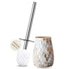 Escenzy Modern Toilet Brush and Holder Set | Natural Shell