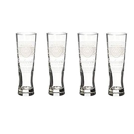 Budweiser Signature Pilsner Glass - White Logo - Set of 4