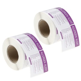 Be In Your Mind 2 Rolls with 1000Pcs Food Aller-gen Stickers Food Allergy Warning Labels Aller-gen Safety Stickers Accessories for Kitchen