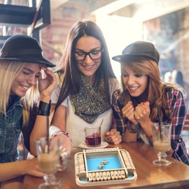 Kitchnexus Classic Shut The Box Four Sided Flop Game with Dice, Wooden Board Game Board Travel Game for 2-4 Player (blue)