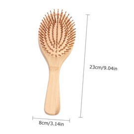 Baluue Bamboo Massage Comb for Curly Hair Anti-static Detangler Brush for Men Women and Boy Girl Ergonomic Design for Easy Combing and Scalp Care Hair Accessory Random Style
