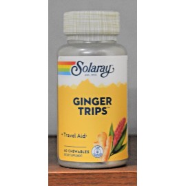 Solaray Chewable Ginger Trips 60 Chewables Travel Aid Ginger Root Extract