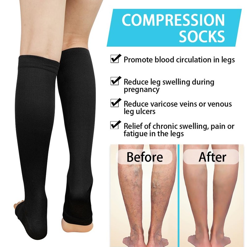 ACWOO Calze a Compressione per Donne e Uomo, 2 Paia