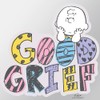 CafePress Charlie Brown Good Grief Small Die Cut Sticker, 3"x4"