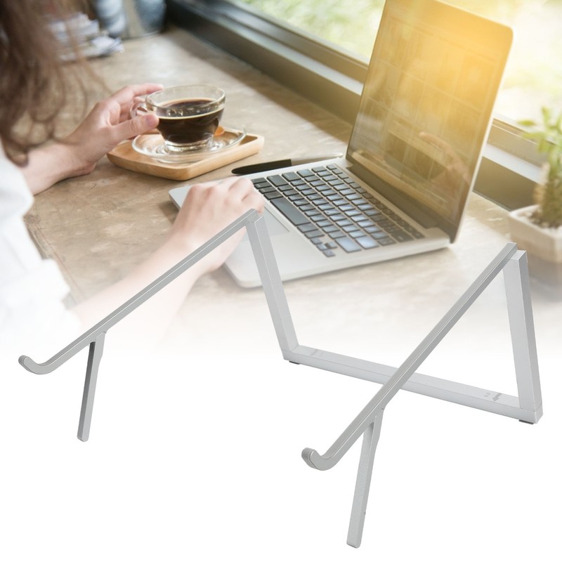 Laptop Stand Aluminium Tablet Riser Foldable Portable Notebook Holder Silver