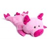 Petface Farmyard Buddies Crinkle Flat Pig Plush Dog Toy, Pink