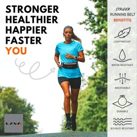 Lava Activ Lightweight Running Belt with Gel Loops | Running Phone Holder for Keys & Personal Items | Running Waist Belt with Sweat Resistant Pouch | Adjustable & Anti-Slip for Running & Sports