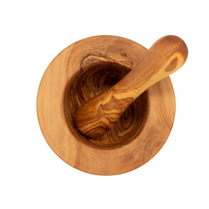 Benera Olive Wood Mortar and Pestle Set Approx. 12 cm