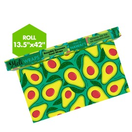 Meli Wraps - Reusable Beeswax Wrap Roll, Zero Waste Bees Wax Wraps for Covering Food, Kitchen Roll for Food Storage, 13.5 x 42, Avocado