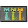 Rugsmith Gray Tufted Three Cats Coir Doormat, 18" x 30"