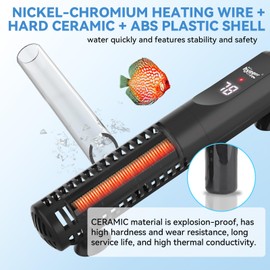 hygger Ceramic Submersible Aquarium Heater, New Explosion-Proof Fish Tank Water Heater with External Temp Controller Auto Thermostat Heater for Saltwater Freshwater (300W for 25~80 Gallon)