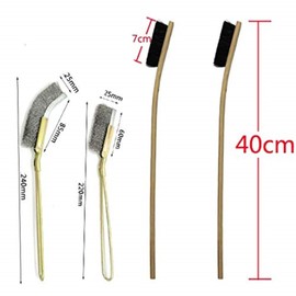 QBLEEV 3 Pack Bird Cage Brush, Wooden & Stainless Steel Long Handle Bird Cage Cleaner Brush, Poop Off Bird Cage Cleaning Brushes, Bird Cage Scraper Parrot Poop Remover Accessory