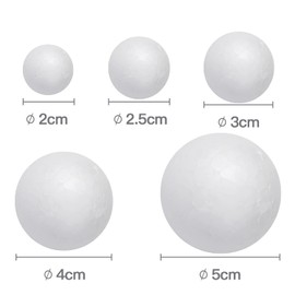 DERAYEE Polystyrene Balls 60 Pieces Styrofoam Balls for Crafts Art Decoration DIY Crafts