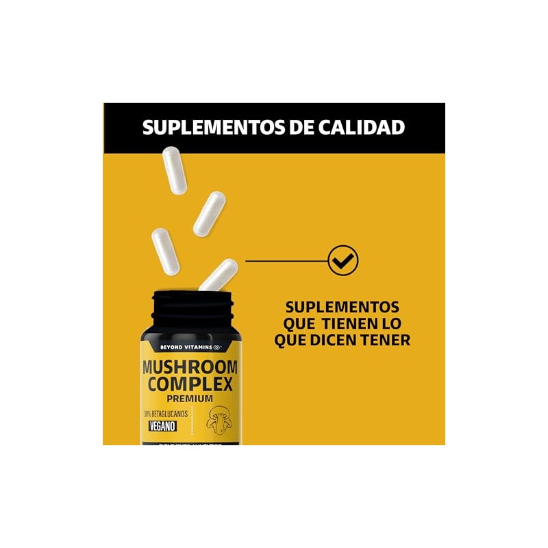 Beyond Vitamins | Mushroom Complex Premium con exclusiva mezcla de