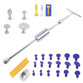 CYGOODS Dent Repair Hail Removal T Bar Slide Hammer Blue Glue Puller Tabs Hail Remover Auto Dings Repair Tools Set (31)