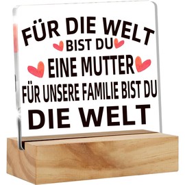 Gifts for Mum, Birthday Gift for Mum, Best Mum Gift, Mum Birthday Gift, Gift for Mum, Acrylic Plaque with Wooden Stand, Sign, Desk Decor for Home Office (Mum)