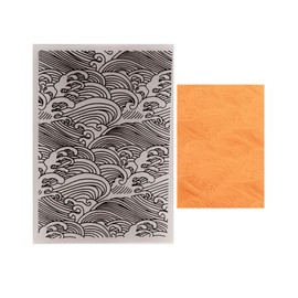 DIYology Sea Waves Embossing Folders for Cards Making Ocean Waves Embossing Folders for DIY Paper Crafts Scrapbooking Polymer Clay Decoration