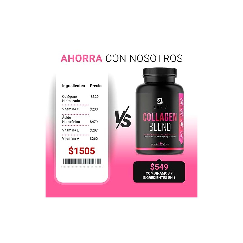 Péptidos Colágeno Hidrolizado 200 Cápsulas Potenciado Biotina Vitamina Piel Cabello