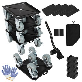 Furniture Dolly Heavy Duty Furniture Movers with 5 360° Rotatable Rubber Universal Wheels, Carbon Steel Panel Furniture Lift Slider Tool Set, Maximum Load 3306 LBS