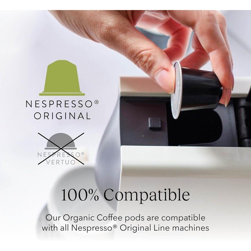 Cru Kafe USDA Organic Half Caff Espresso Coffee Capsules (10