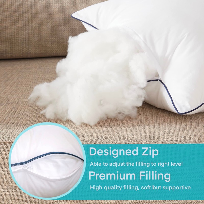 Ichrysania 18x18 Inch Pillow Inserts Set of 2-100% Cotton Cover,