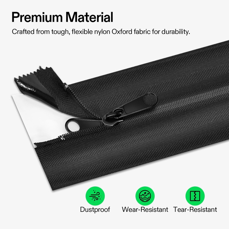 VIVOSUN 1-Pack Self Adhesive Zipper Door for Debris Barriers, 3In.