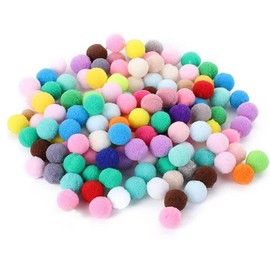 Fyihoxi Pack of 200 Pompoms for Crafts, 2 cm Pom Poms, Colourful Mini Pompoms for Crafts, Pompoms Decoration, Colourful Plush Balls, Pom Pom Crafts, Pompoms Balls Colourful for Children for Funny DIY