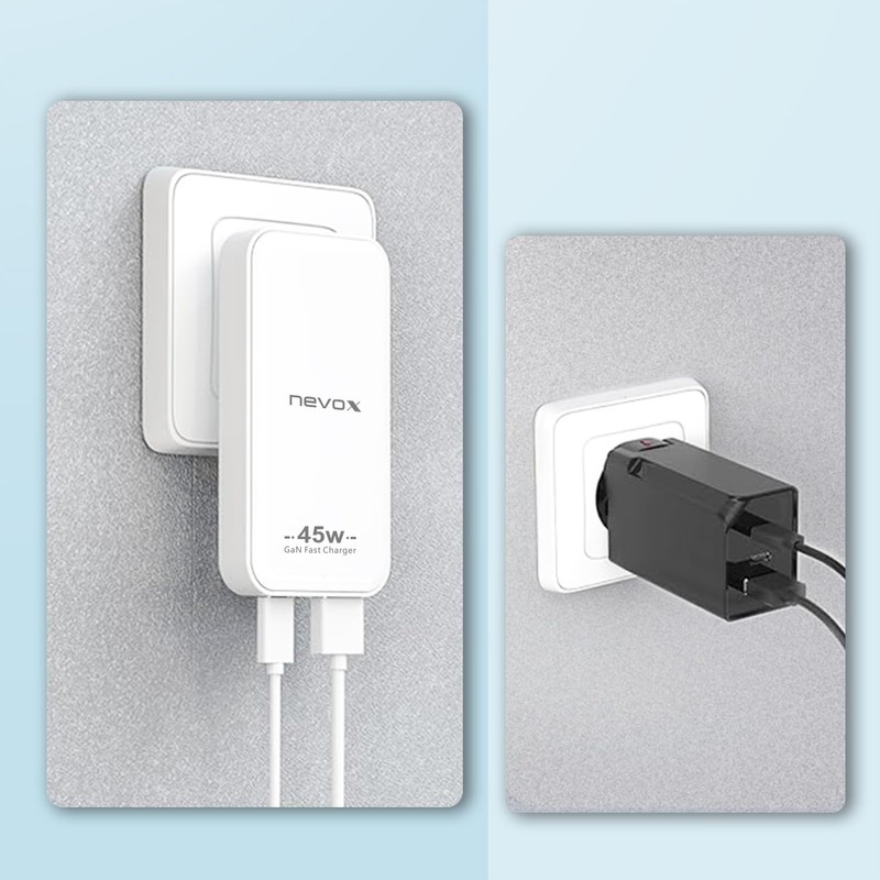 Nevox USB C PD/PPS + QC3.0 GaN Dual Slim Charger