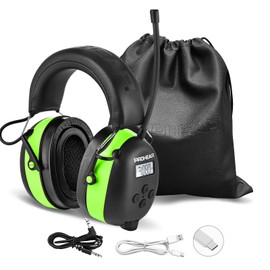 PROHEAR 033 Gel Ear Pads AM FM Bluetooth Radio Headphones - More Soft Comfort - USB C Rechargeable 2000mAh Battery - 31dB SNR - 48Hrs Playtime - Hearing Protection for Mowing Lawn, Gifts for Father