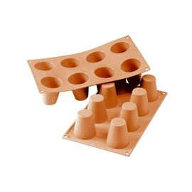 silikomart | SF0021 Silikonform für BABÀ Monoportionen, antihaftbeschichtet, 8 Hohlräume, 1er Pack Kuchenform, Ø 55 h 60 mm, Made in Italy