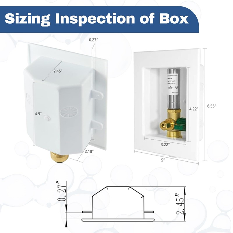 1-PACK GUOFIS Icemaker Outlet Box with 1/2" MIP Sweat Inlet